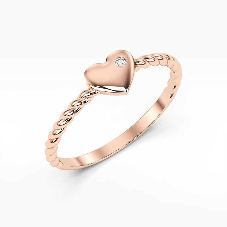 Pierścionek zaręczynowy ze splotem serduszko