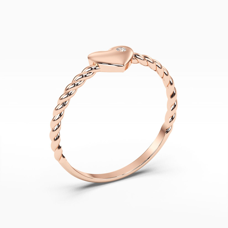 Pierścionek zaręczynowy ze splotem serduszko