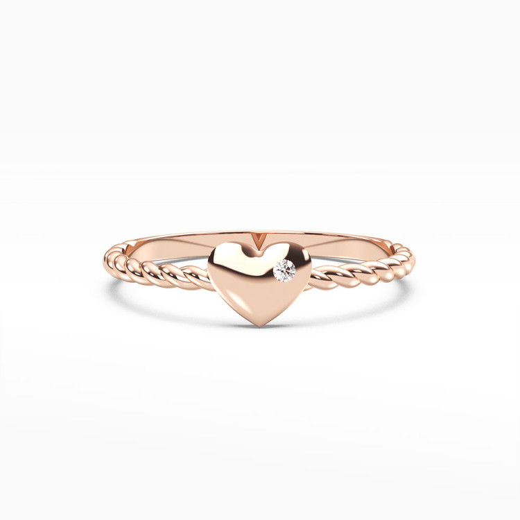 Pierścionek zaręczynowy ze splotem serduszko