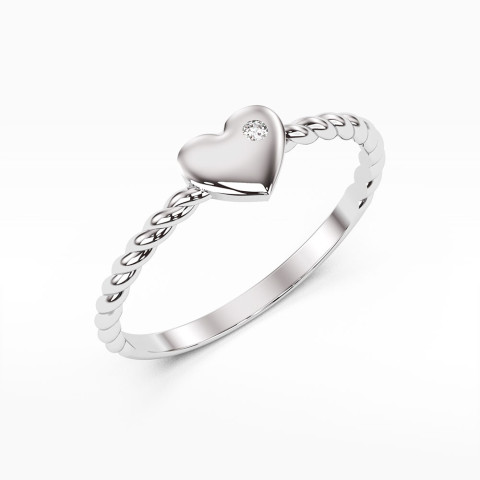 Pierścionek zaręczynowy ze splotem serduszko