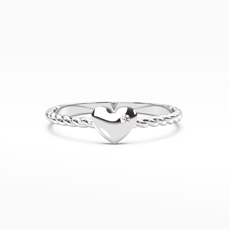 Pierścionek zaręczynowy ze splotem serduszko