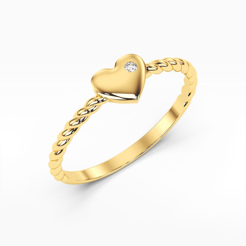 Pierścionek zaręczynowy ze splotem serduszko