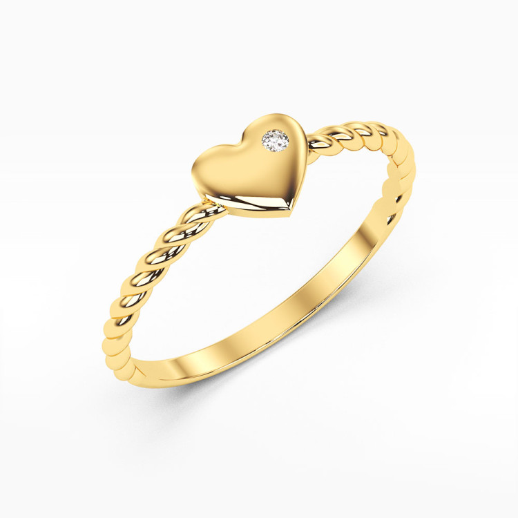 Pierścionek zaręczynowy ze splotem serduszko