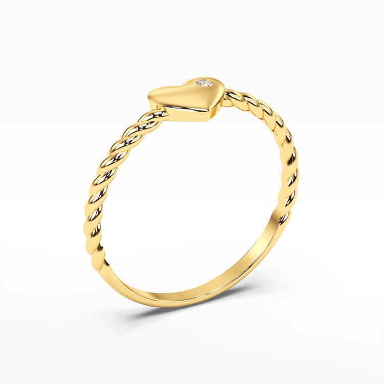 Pierścionek zaręczynowy ze splotem serduszko