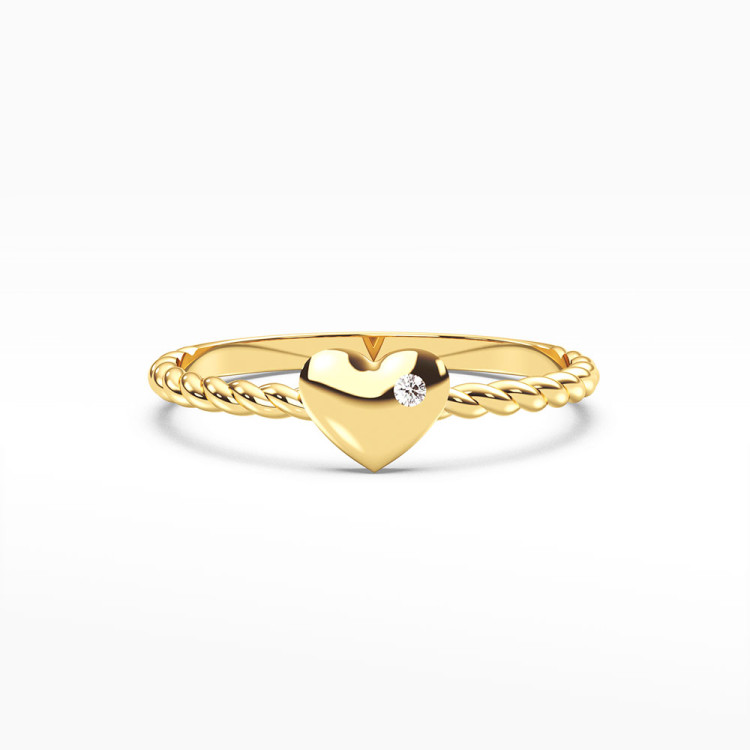 Pierścionek zaręczynowy ze splotem serduszko