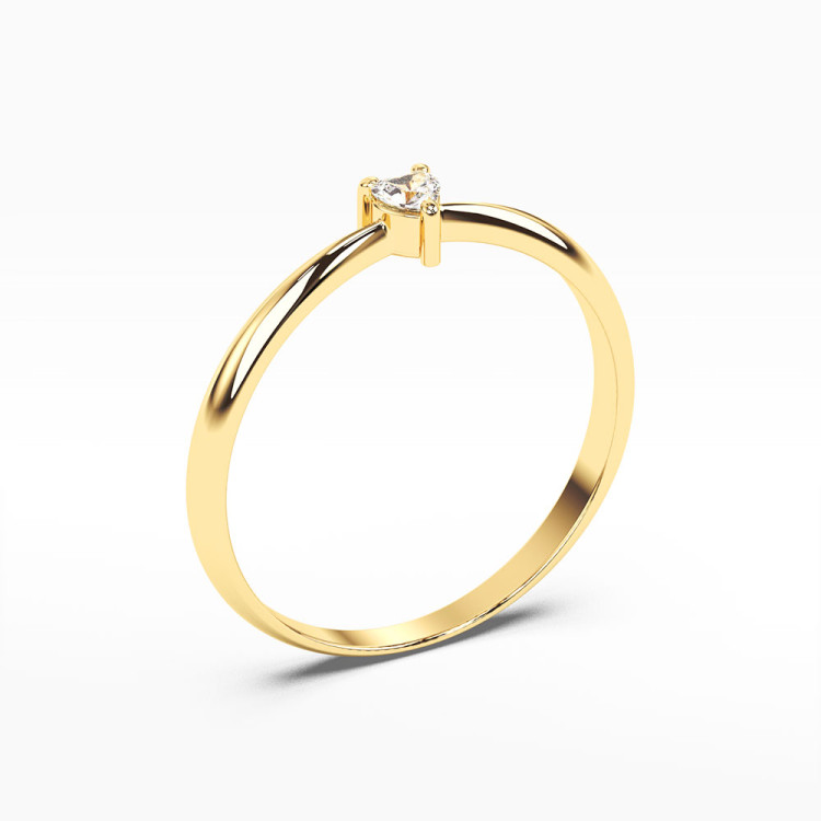 Pierścionek z diamentem w kształcie serca