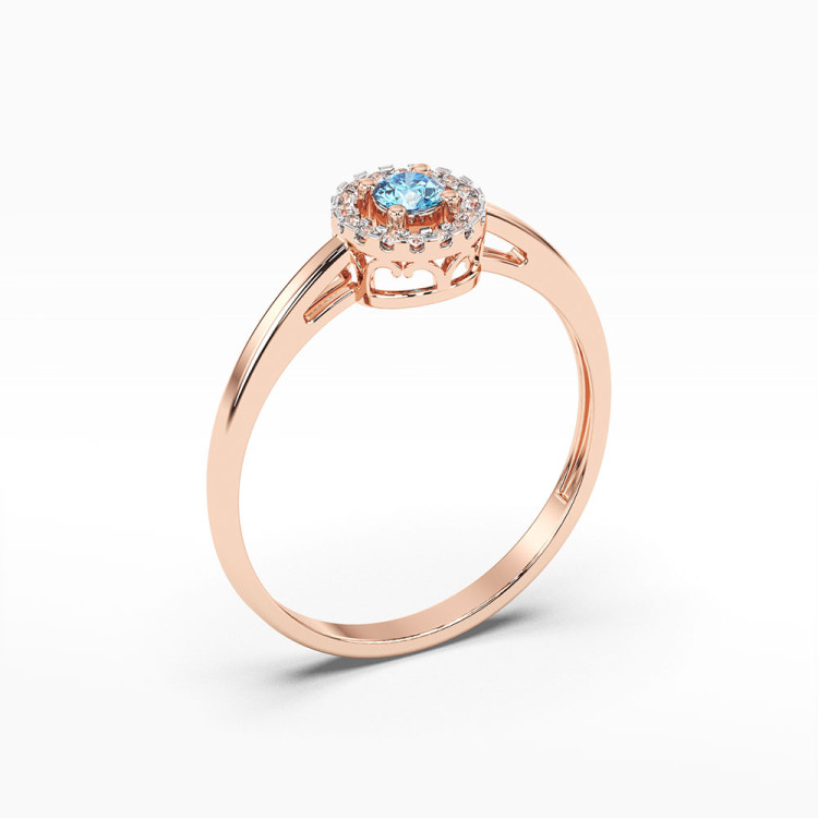 Pierścionek ze złota z topazem i diamentami