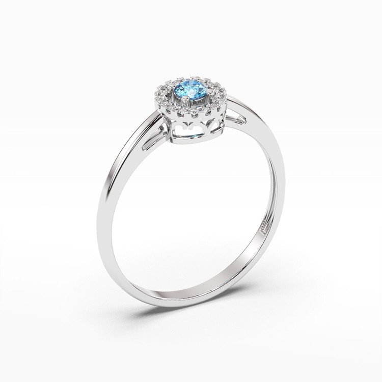 Pierścionek ze złota z topazem i diamentami