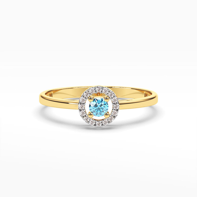 Pierścionek ze złota z topazem i diamentami