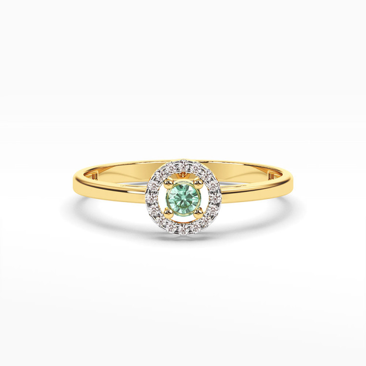 Pierścionek ze złota ze szmaragdem i diamentami