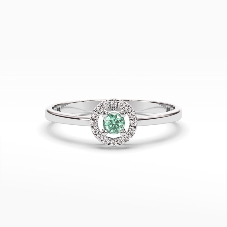 Pierścionek ze złota ze szmaragdem i diamentami