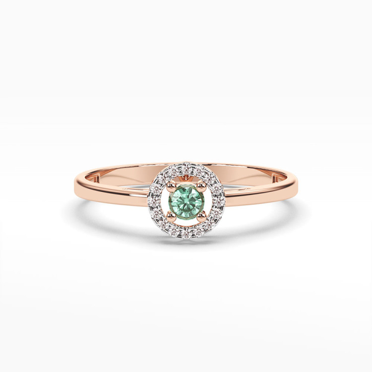 Pierścionek ze złota ze szmaragdem i diamentami