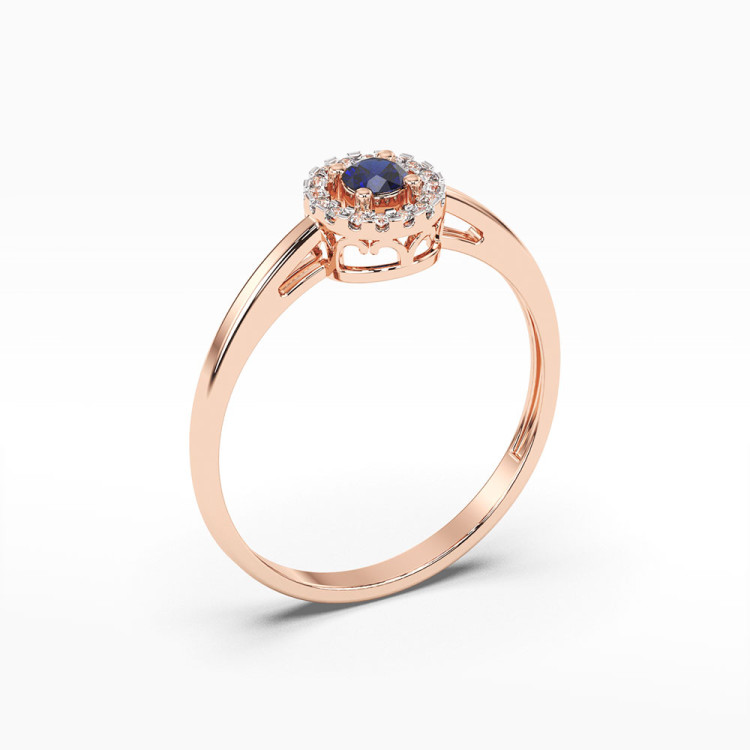 Pierścionek z szafirem i diamentami