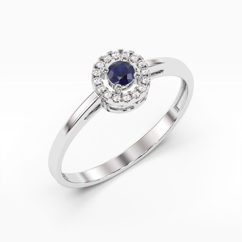 Pierścionek z szafirem i diamentami