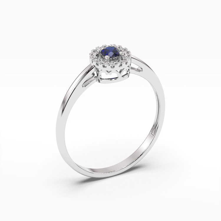 Pierścionek z szafirem i diamentami