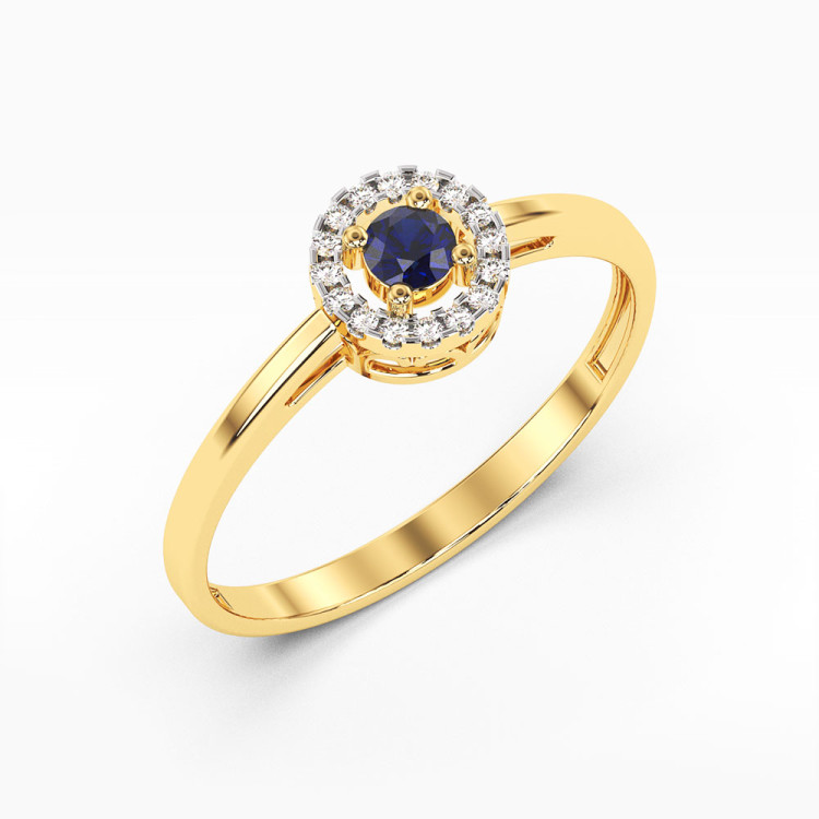 Pierścionek z szafirem i diamentami