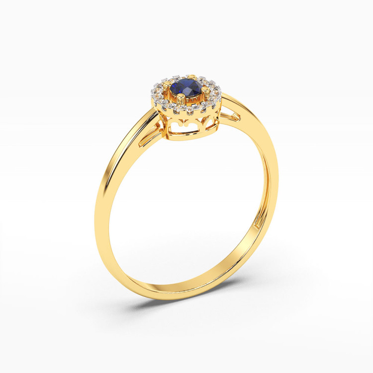 Pierścionek z szafirem i diamentami