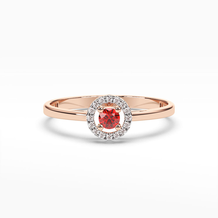 Pierścionek z rubinem i diamentami