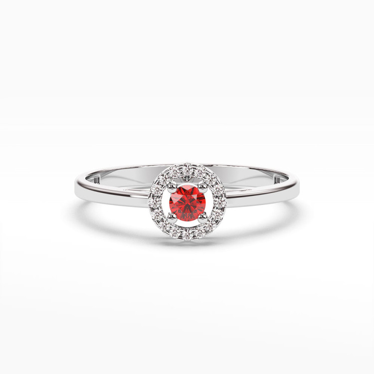 Pierścionek z rubinem i diamentami