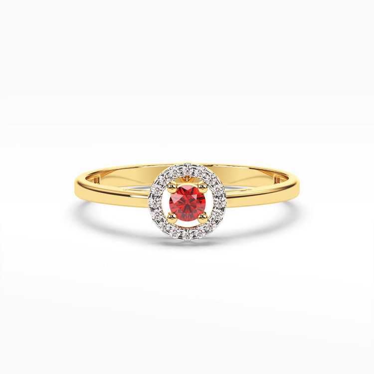 Pierścionek z rubinem i diamentami