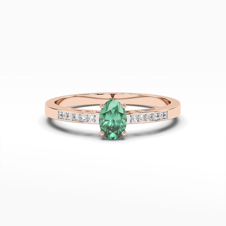 Pierścionek ze złota ze szmaragdem i diamentami