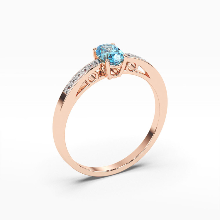 Złoty pierścionek z topazem