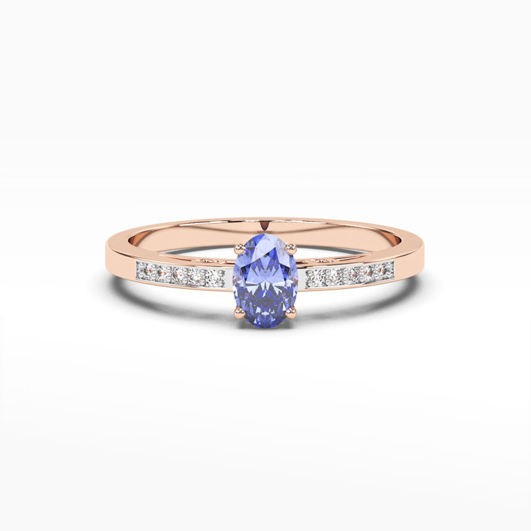 Złoty pierścionek zaręczynowy z tanzanitem