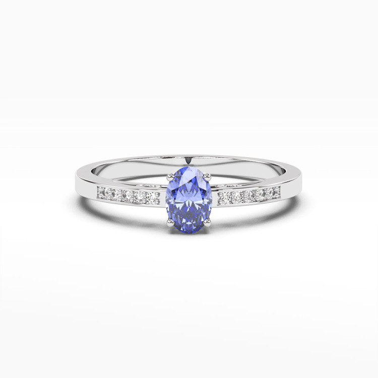 Złoty pierścionek zaręczynowy z tanzanitem