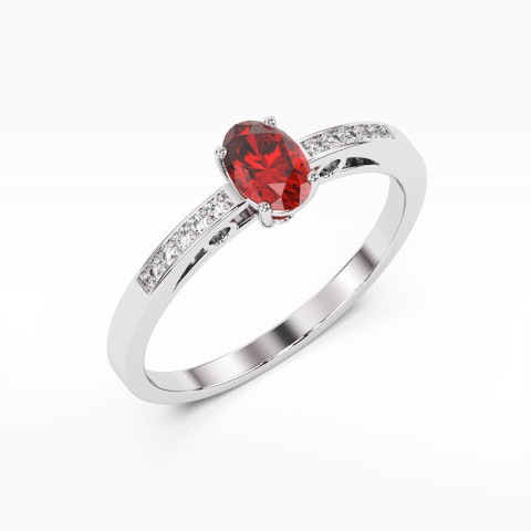 Złoty pierścionek z rubinem i diamentami