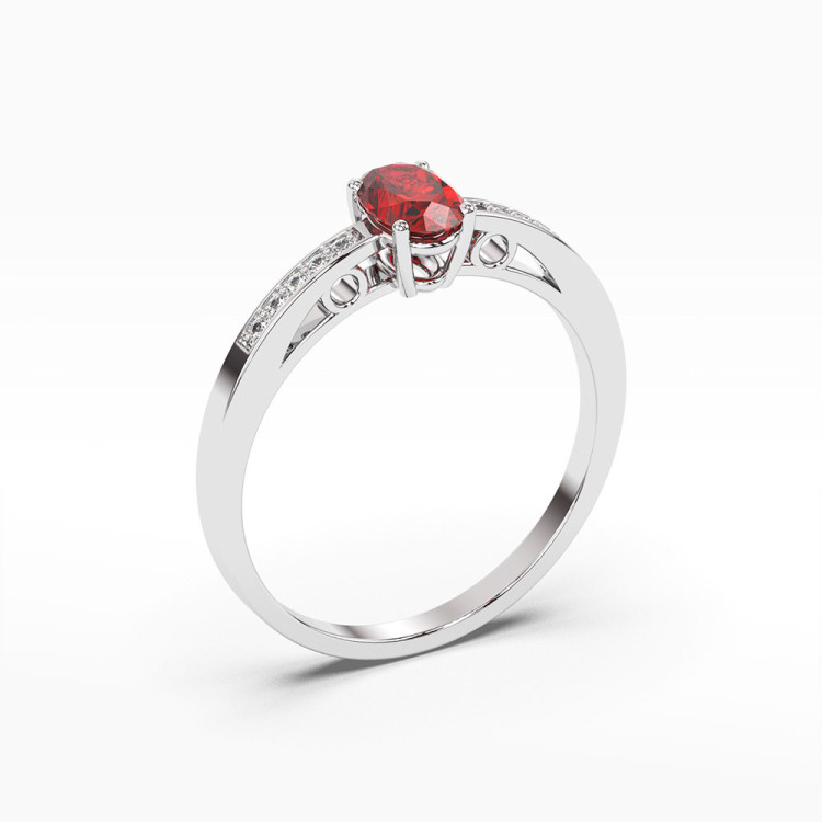 Złoty pierścionek z rubinem i diamentami