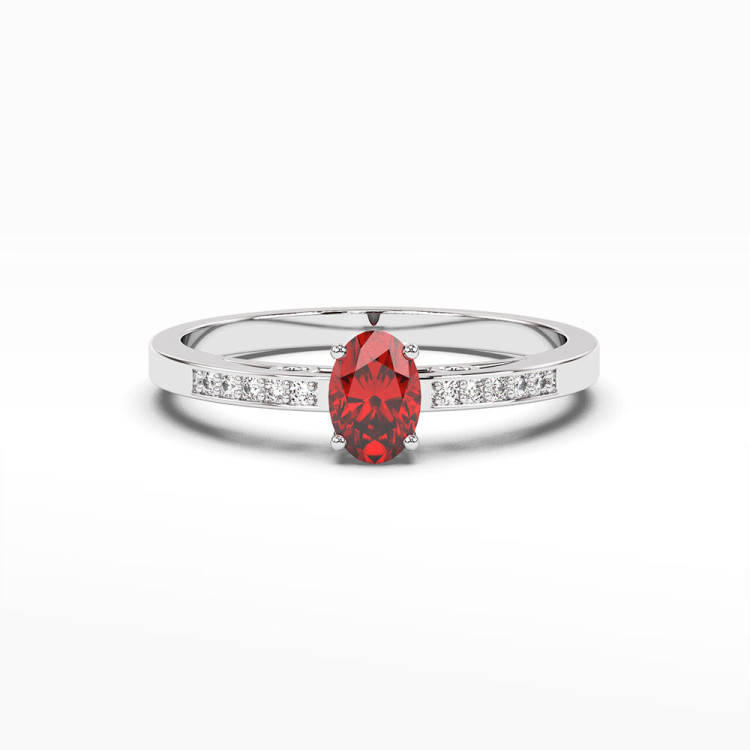 Złoty pierścionek z rubinem i diamentami