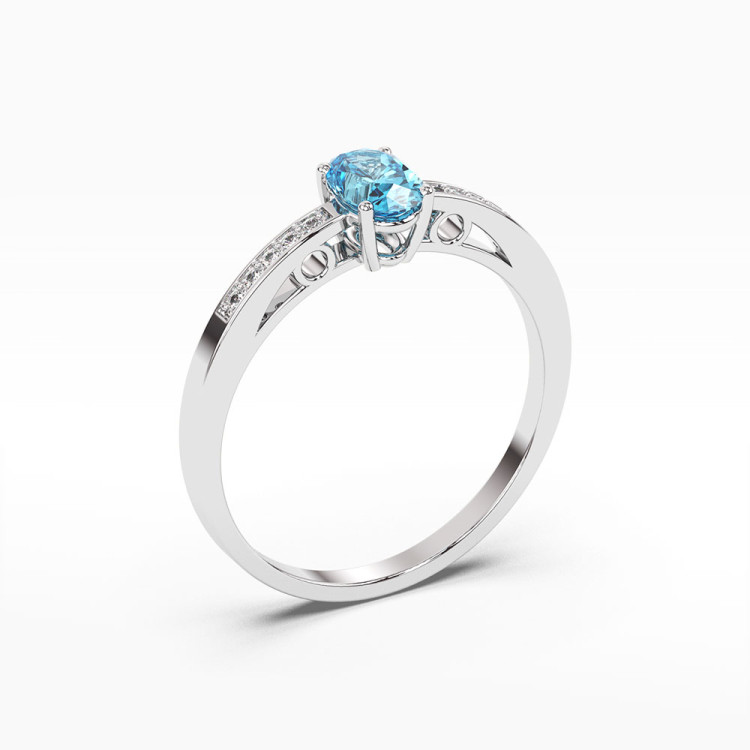 Złoty pierścionek z topazem