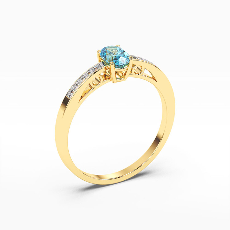 Złoty pierścionek z topazem