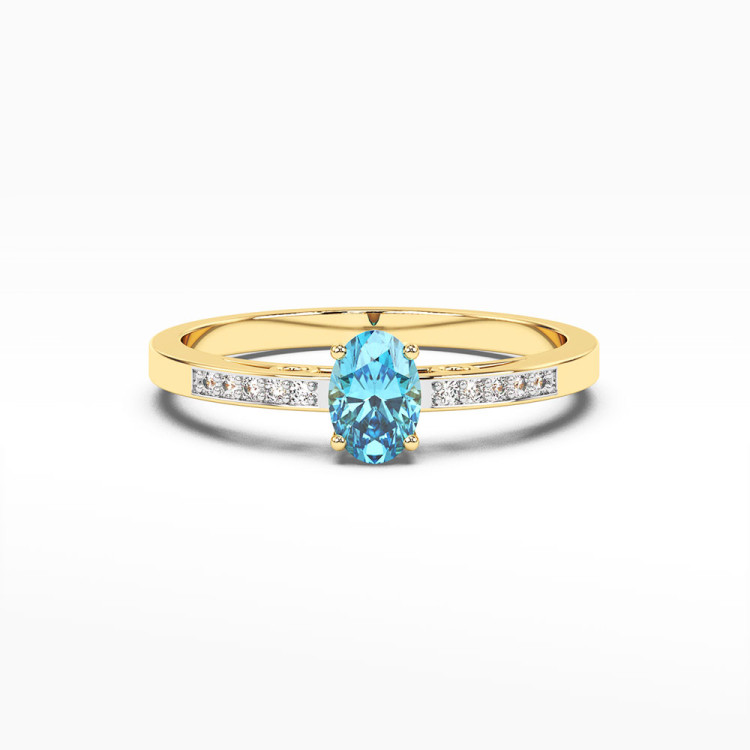 Złoty pierścionek z topazem