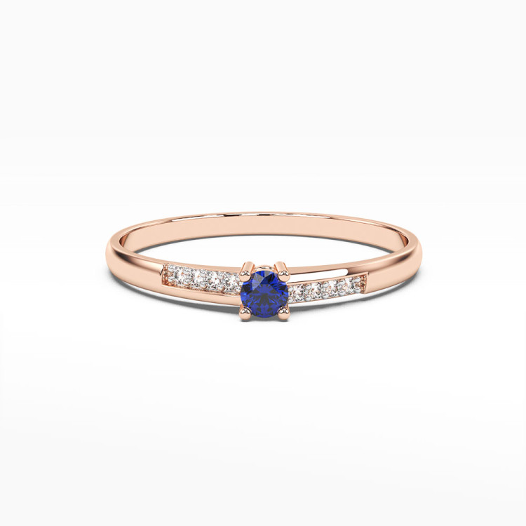 Pierścionek z szafirem i diamentami