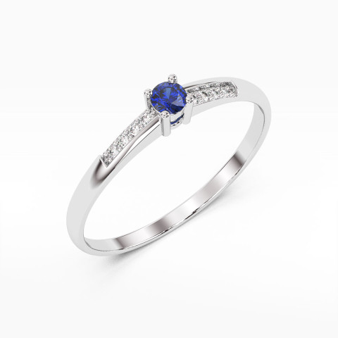 Pierścionek z szafirem i diamentami