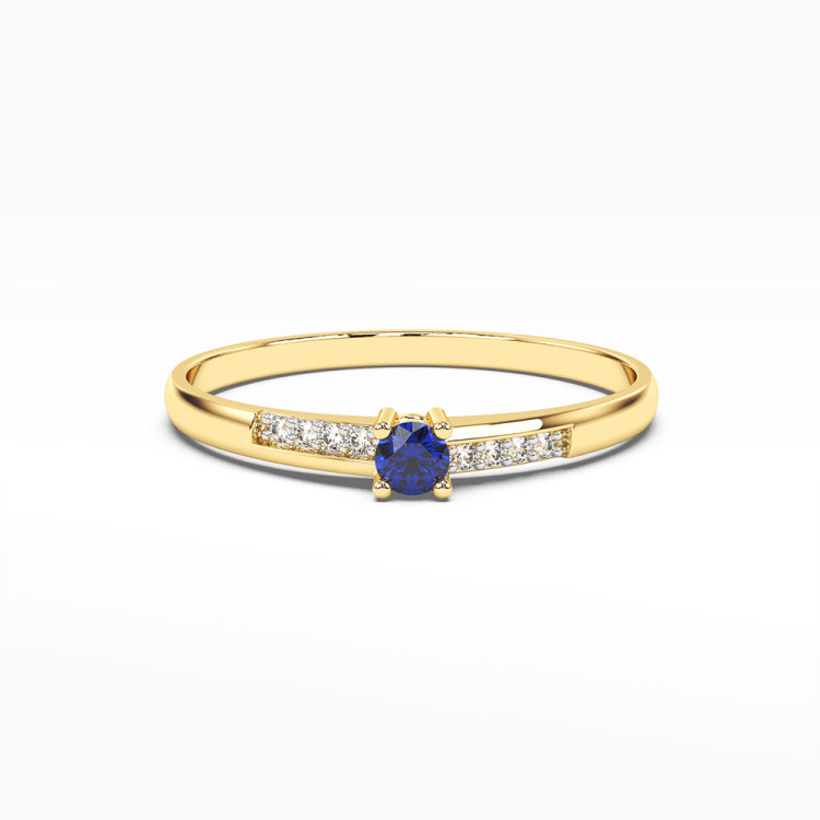 Pierścionek z szafirem i diamentami