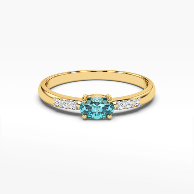 Pierścionek ze złota z topazem i diamentami