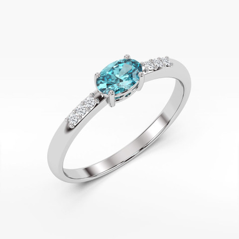 Pierścionek ze złota z topazem i diamentami