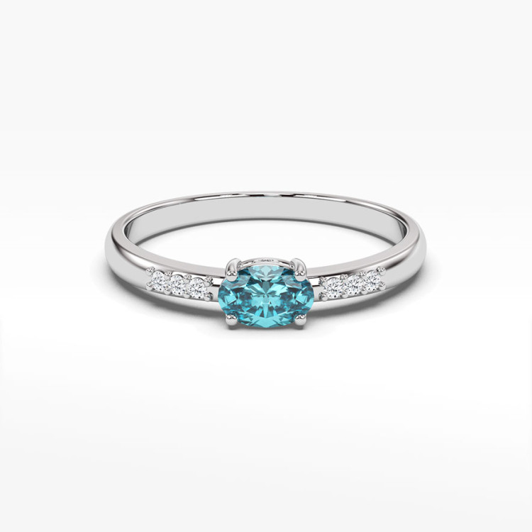 Pierścionek ze złota z topazem i diamentami