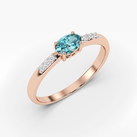 Pierścionek ze złota z topazem i diamentami