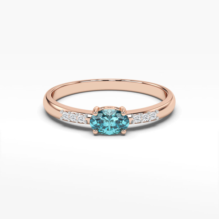 Pierścionek ze złota z topazem i diamentami