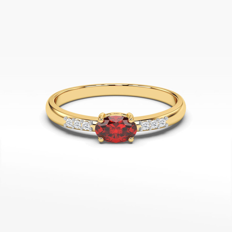 Pierścionek ze złota z rubinem i diamentami