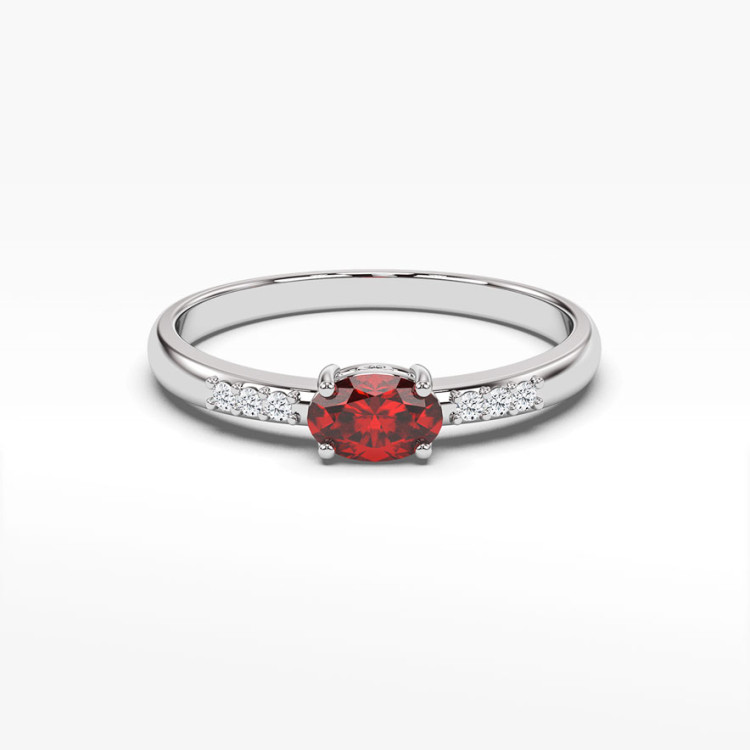 Pierścionek ze złota z rubinem i diamentami