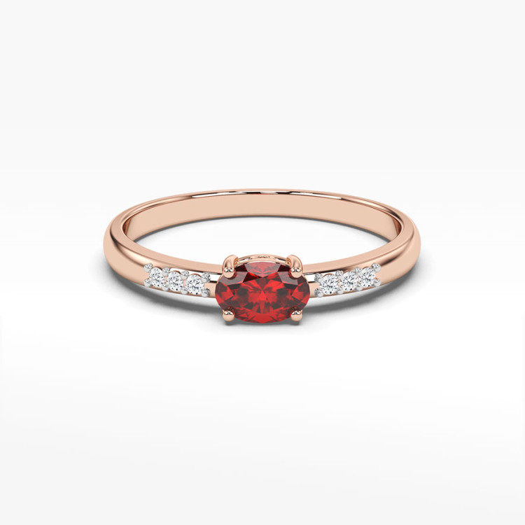 Pierścionek ze złota z rubinem i diamentami