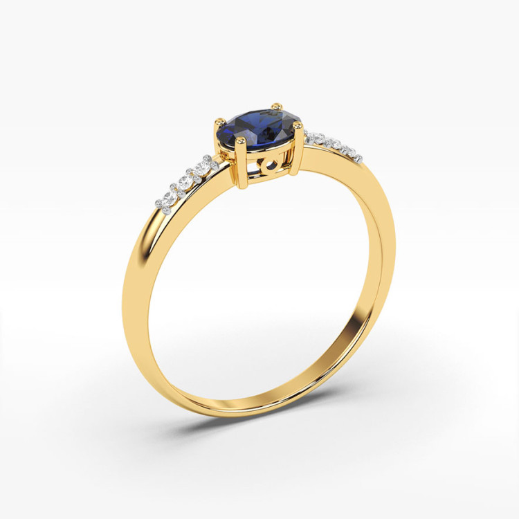 Pierścionek ze złota z szafirem