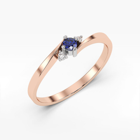 Pierścionek ze złota z szafirem