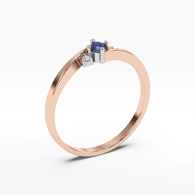 Pierścionek ze złota z szafirem