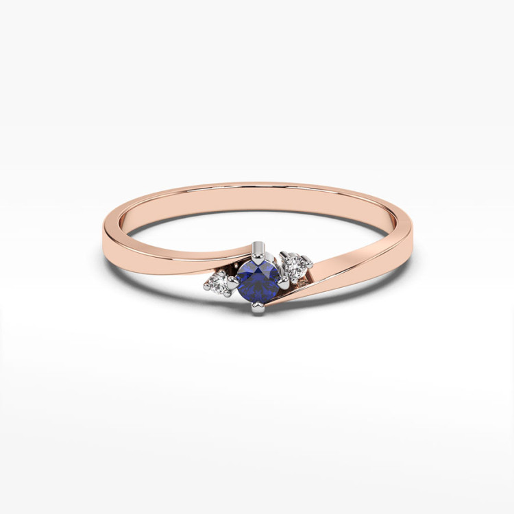 Pierścionek ze złota z szafirem