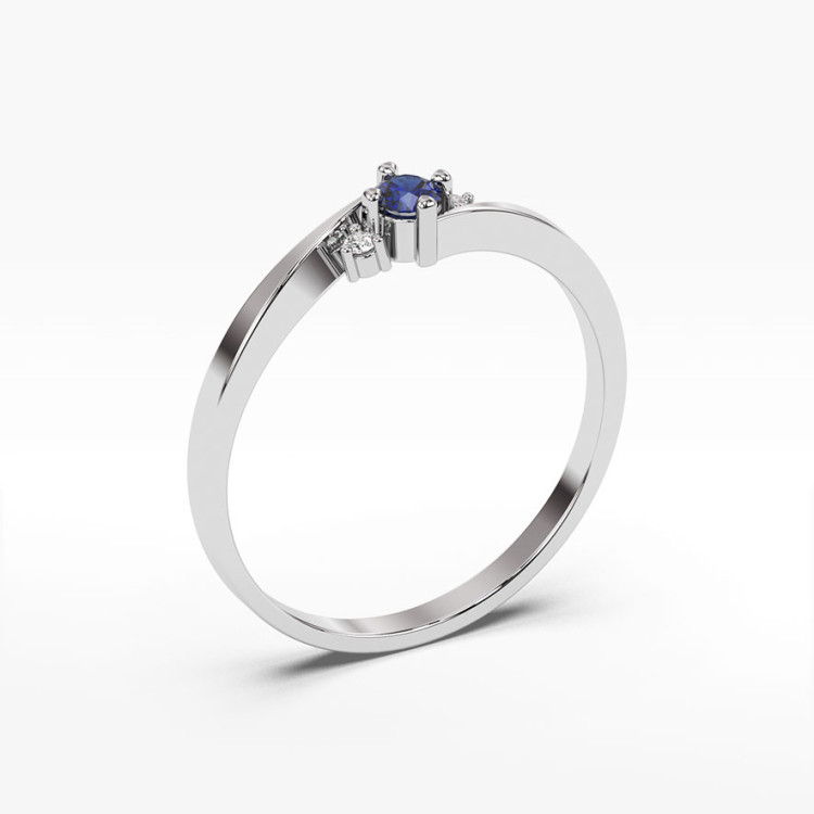 Pierścionek ze złota z szafirem